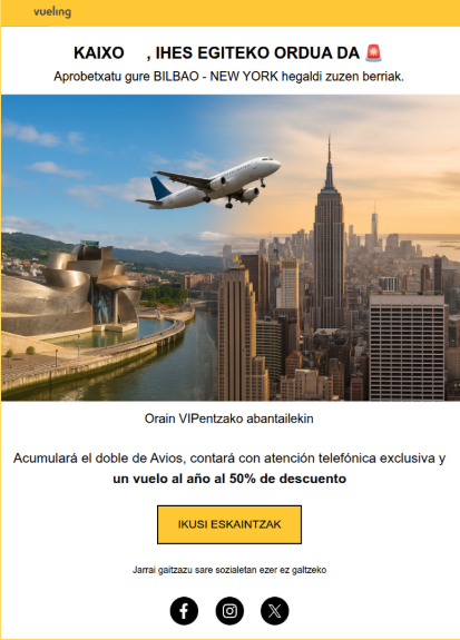 Captura VUELING MAILCHIMP